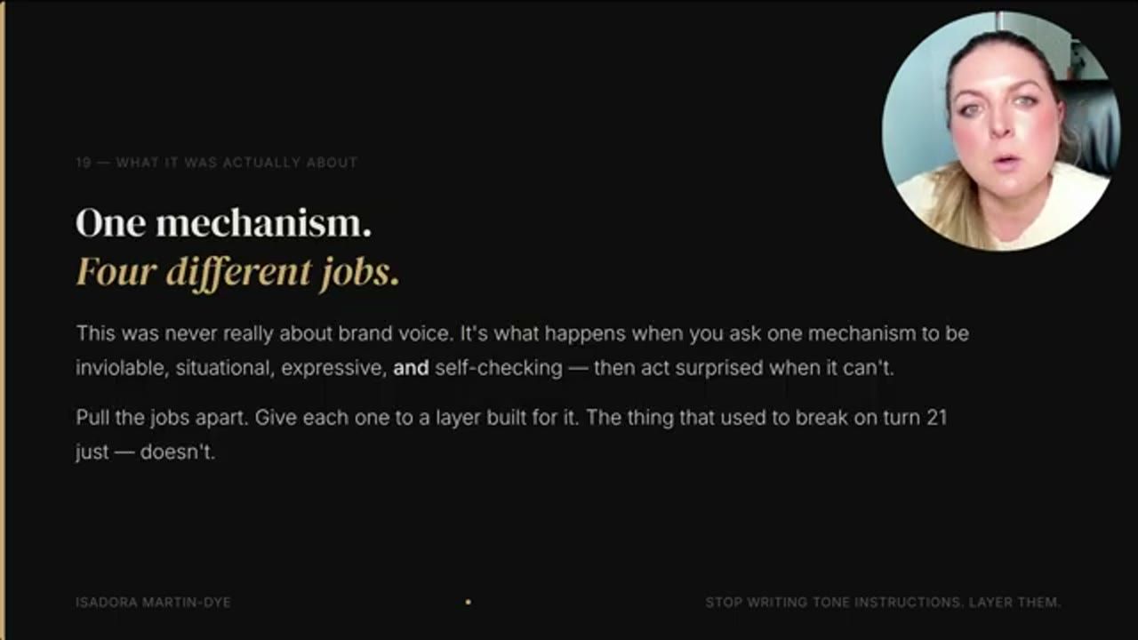 Slide One mechanism. Four different jobs.