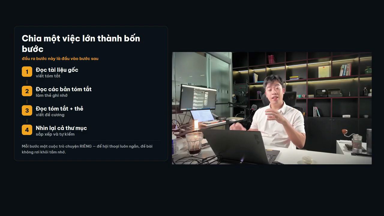 Slide Chia một việc lớn thành bốn bước