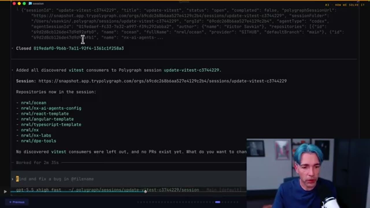 Polygraph thêm mọi consumer của vitest vào session update-vitest