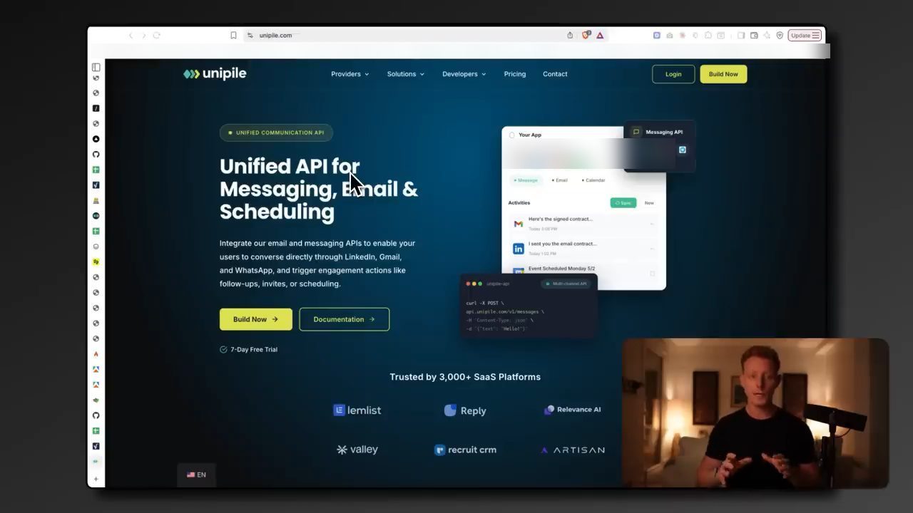 Trang chủ Unipile: Unified API for Messaging, Email and Scheduling
