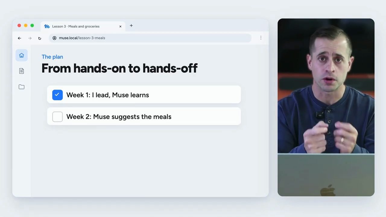 Slide From hands-on to hands-off với hai dòng Week 1 và Week 2