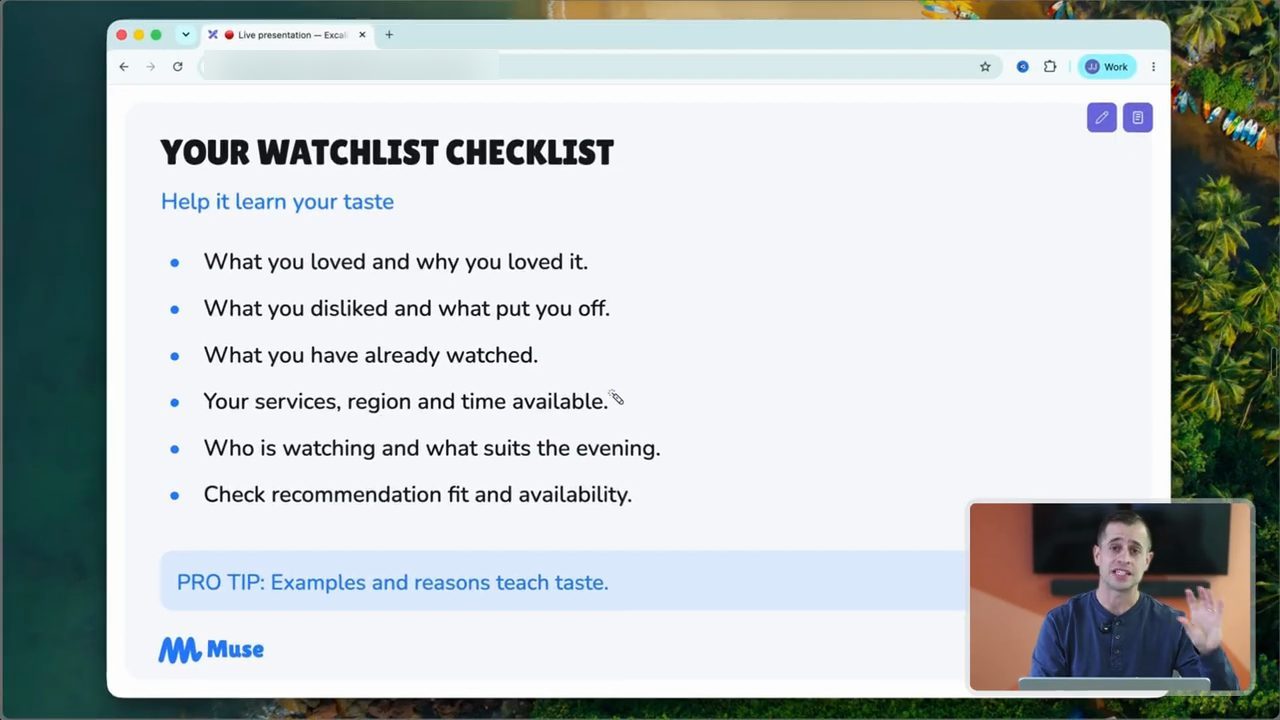 Slide Your watchlist checklist với sáu gạch đầu dòng và pro tip