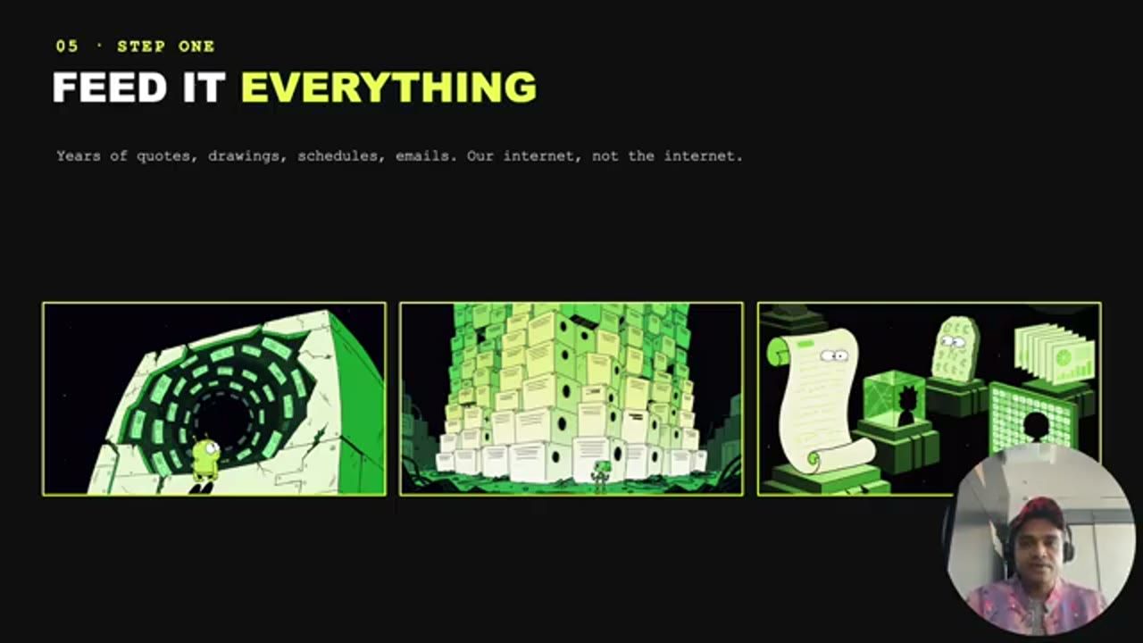 Slide Feed it everything với hình minh hoạ chồng tài liệu