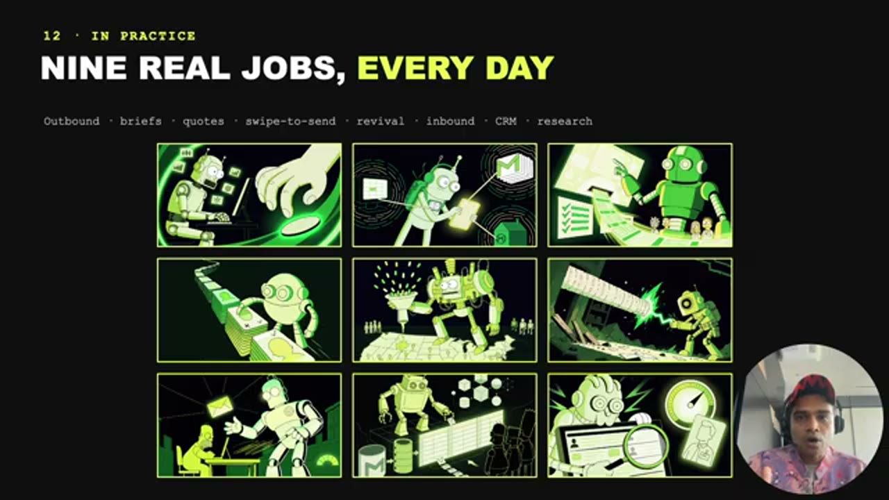 Slide Nine real jobs, every day với lưới chín hình