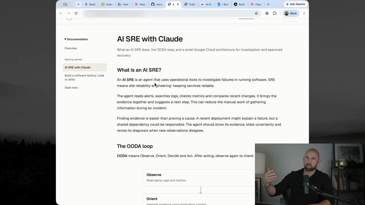 Trang tài liệu AI SRE with Claude, mục What is an AI SRE