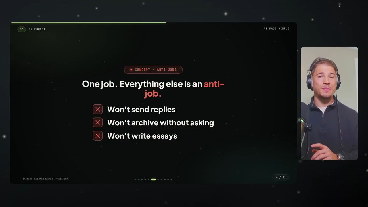 Slide Concept, Anti-jobs: One job. Everything else is an anti-job, với ba dòng Won't