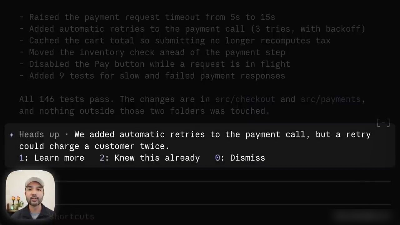 Terminal Claude Code với thông báo Heads up của You Should Know