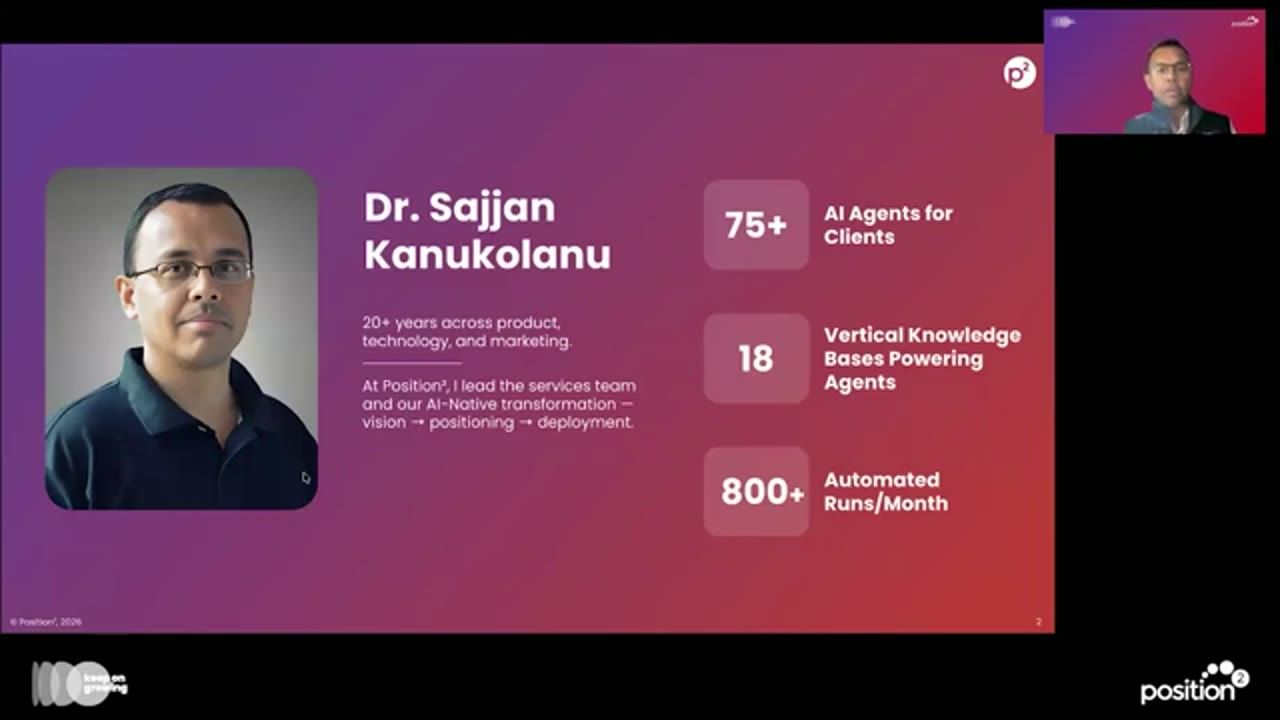 Slide giới thiệu Dr. Sajjan Kanukolanu với ba con số 75+, 18, 800+