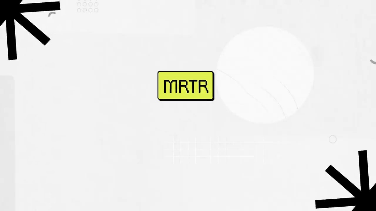 Thẻ chữ MRTR màu vàng chanh trên nền trắng