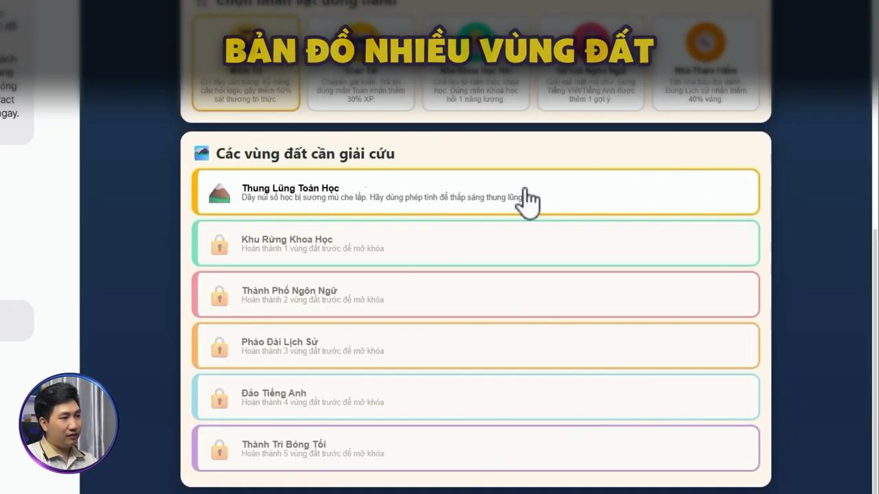 Danh sách Các vùng đất cần giải cứu: Thung Lũng Toán Học đã mở, các vùng còn lại đang khóa