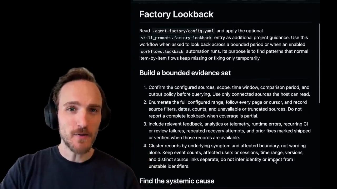Tài liệu skill Factory Lookback: Build a bounded evidence set