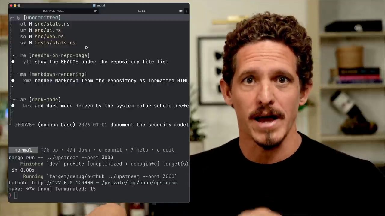 Giao diện but tui với các branch readme-on-repo-page, markdown-rendering, dark-mode trên common base