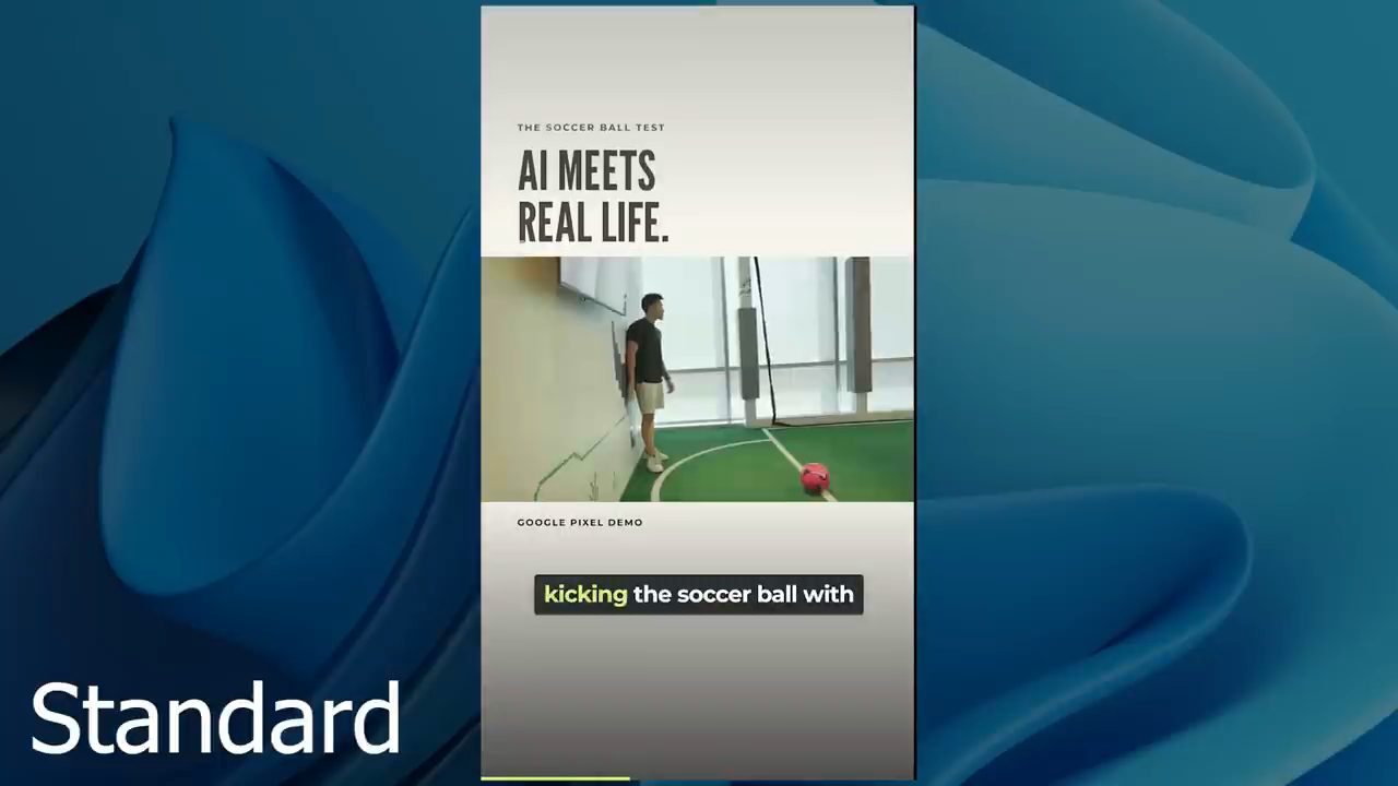 Khung hình bản Standard: thẻ AI meets real life, soccer ball test