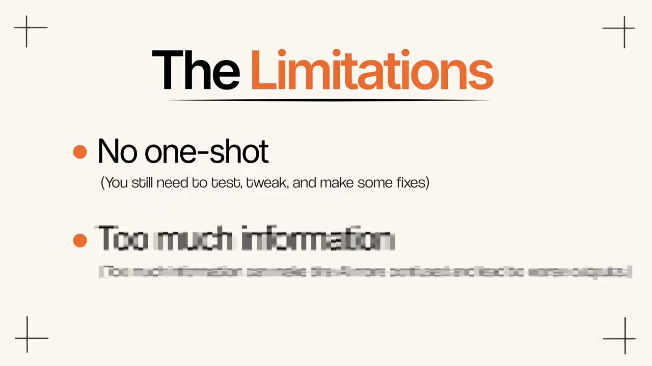 Slide The Limitations với hai mục No one-shot và Too much information