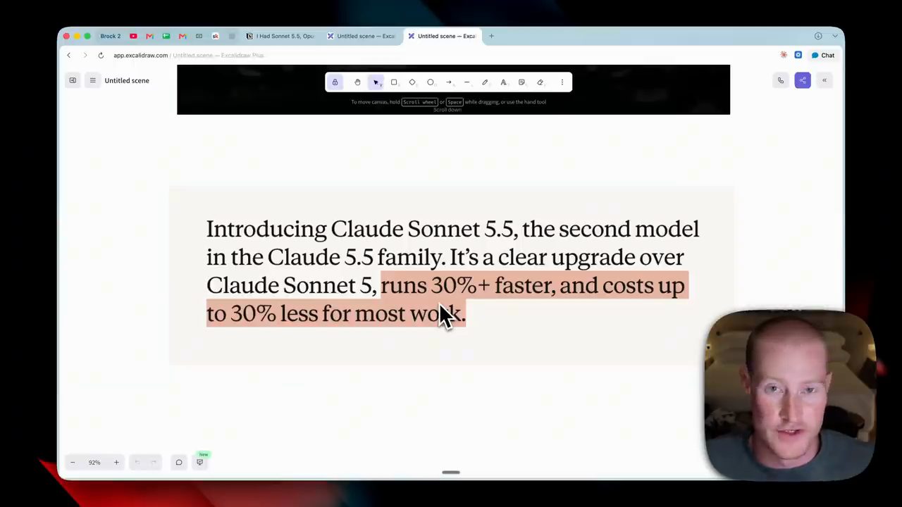 Đoạn mở đầu bài công bố Claude Sonnet 5.5 với câu runs 30%+ faster được tô màu