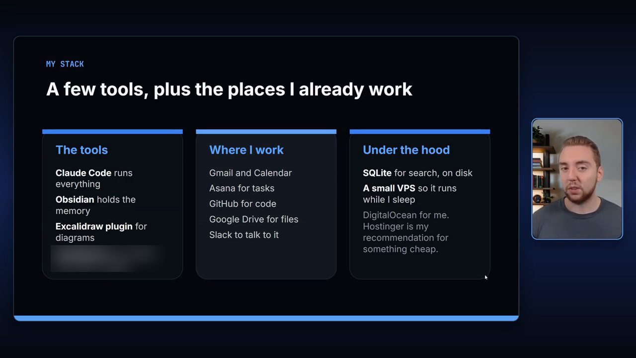 Slide My stack: The tools, Where I work, Under the hood