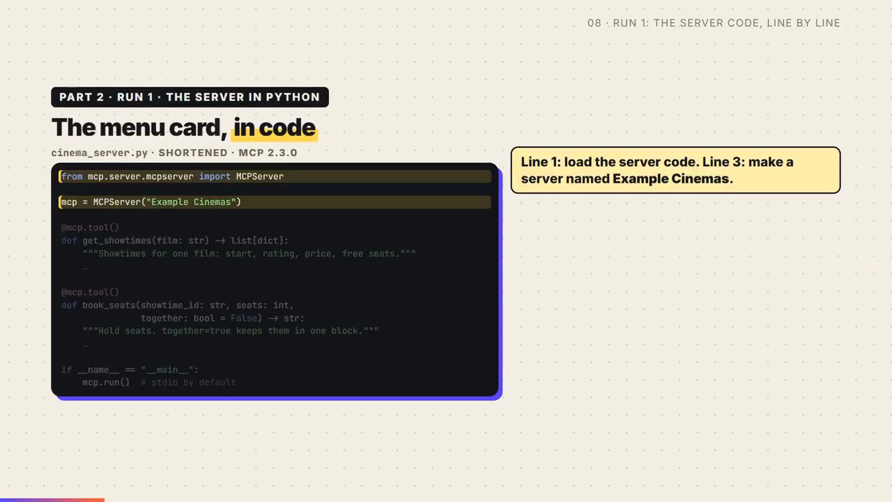 Code Python rút gọn của cinema_server.py với hai tool