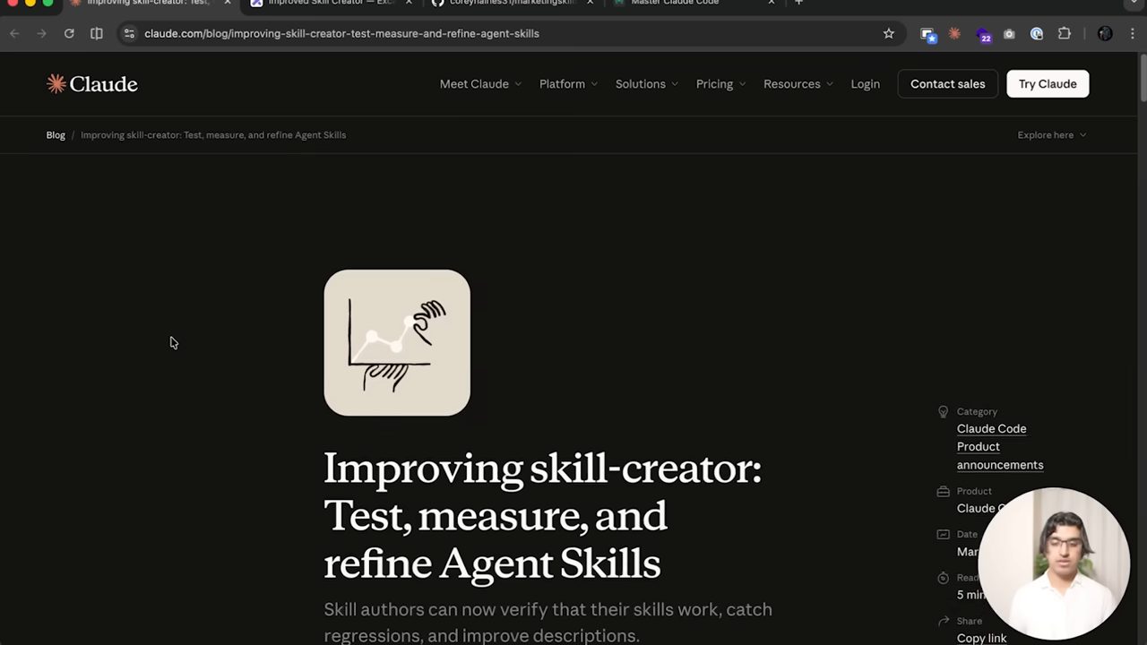 Bài blog của Anthropic: Improving skill-creator: Test, measure, and refine Agent Skills