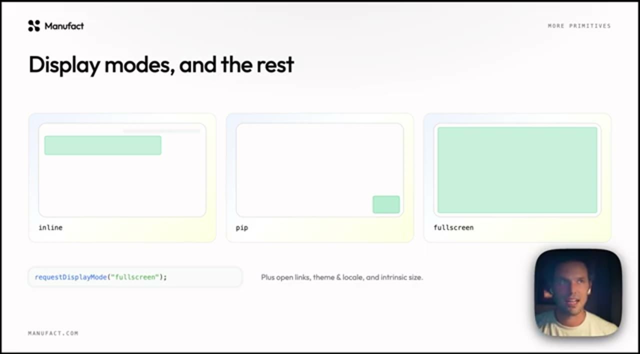 Slide Display modes, and the rest: inline, pip, fullscreen