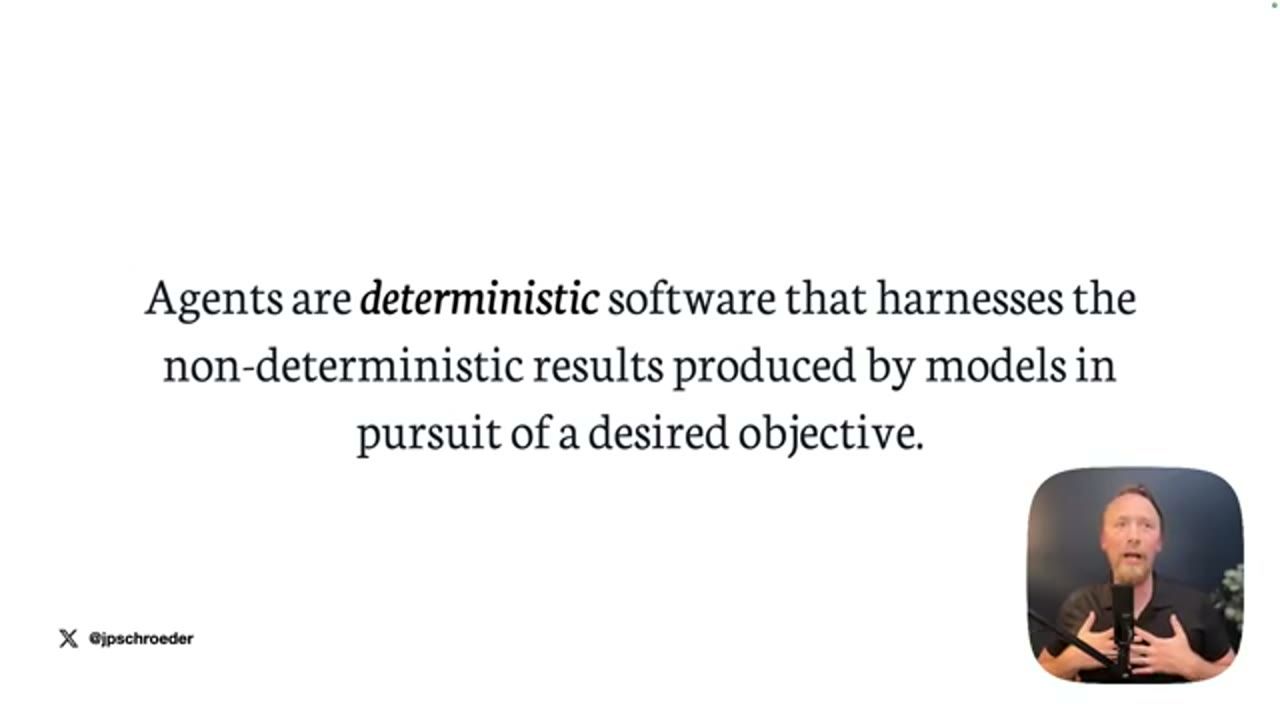 Slide định nghĩa agent là deterministic software