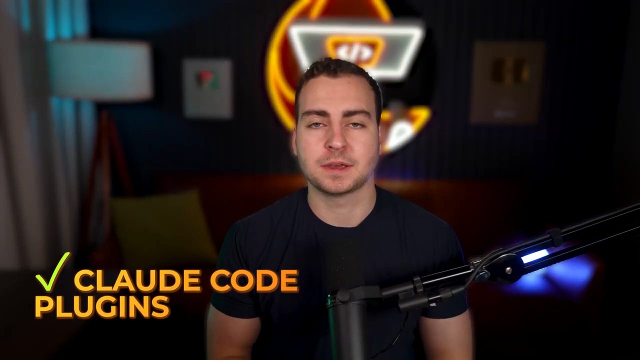 Tim Ruscica nói trước camera, chữ Claude Code Plugins ở góc trái