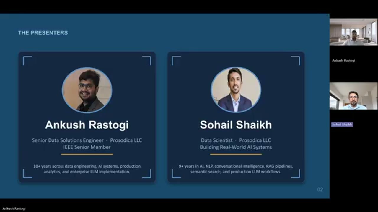 Slide giới thiệu hai diễn giả Ankush Rastogi và Sohail Shaikh