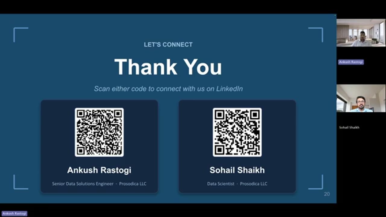 Slide Thank You với QR code LinkedIn của hai diễn giả