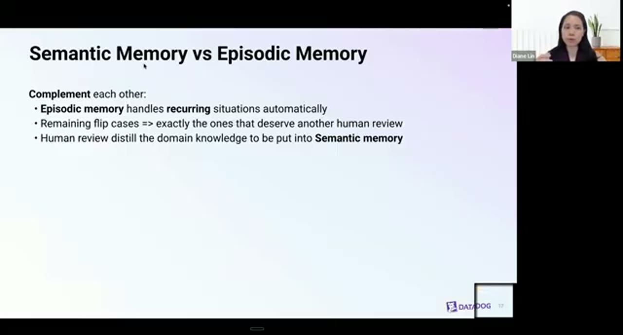 Slide Semantic Memory vs Episodic Memory với ba gạch đầu dòng