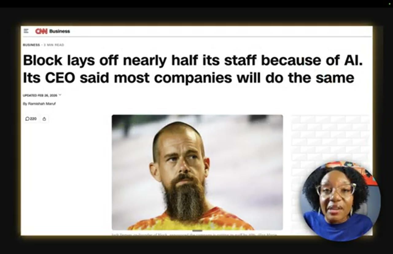 Bài báo CNN Business: Block lays off nearly half its staff because of AI