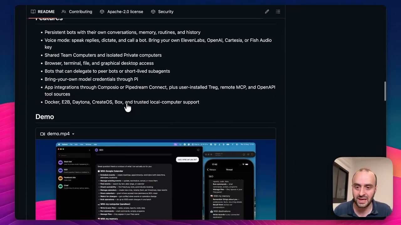 README của Rakazo trên GitHub: danh sách Features và video demo