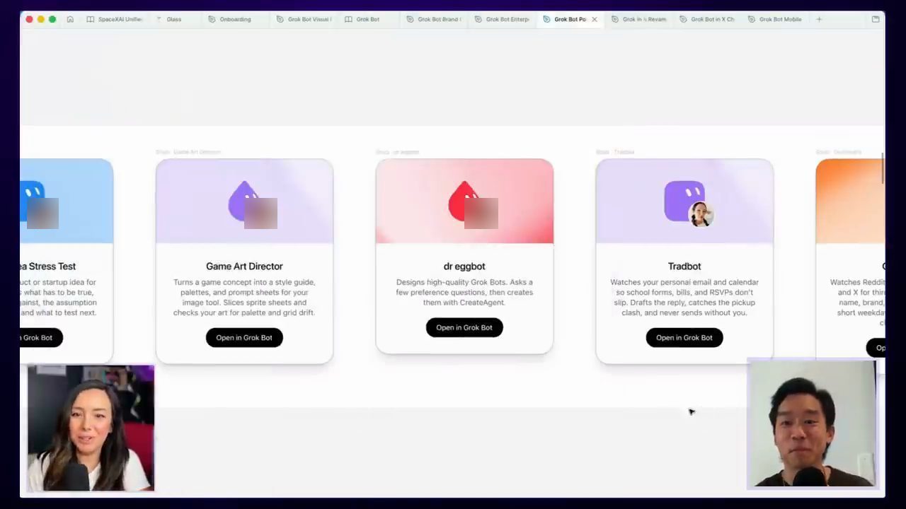 Các thẻ marketing cho bot marketplace trong Figma, trong đó có thẻ Tradbot