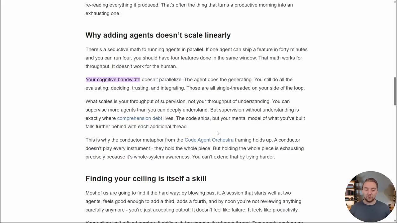 Một bài viết với mục Why adding agents doesn't scale linearly
