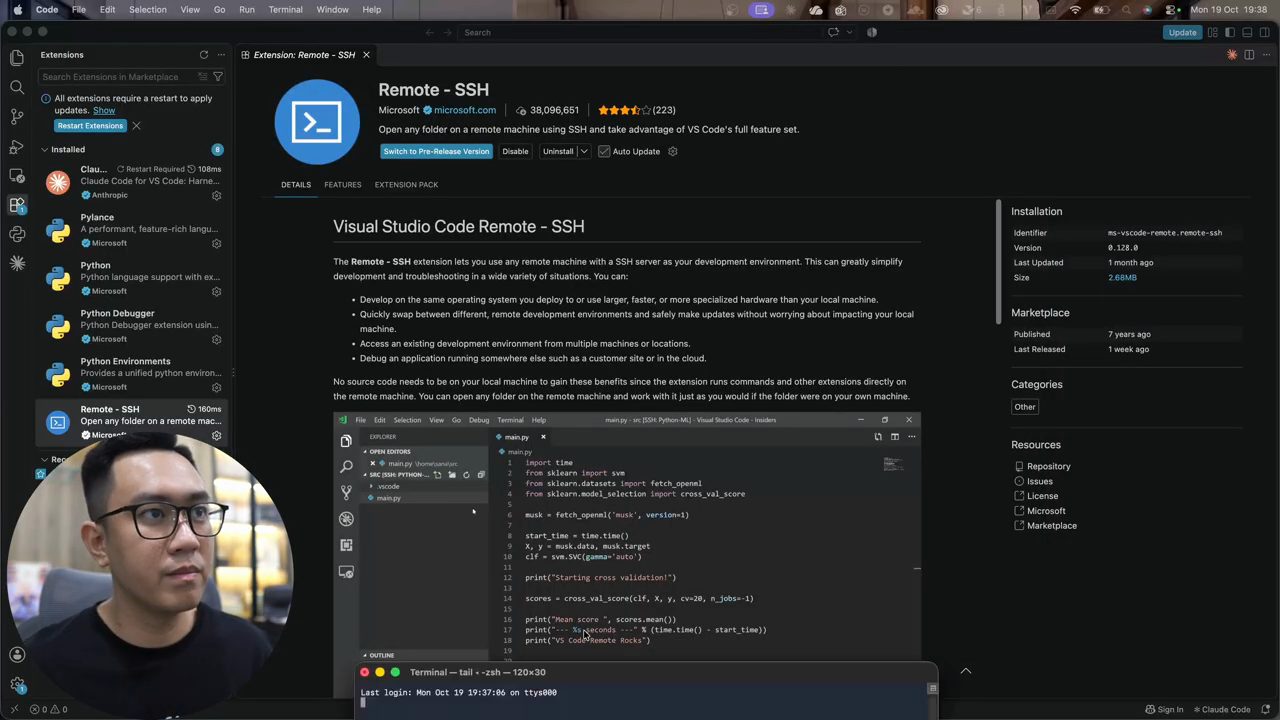Trang extension Remote - SSH của Microsoft trong Visual Studio Code